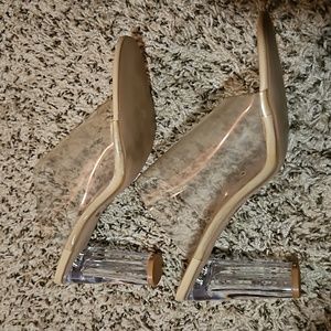 CLEAR SLIP-ON HEELS SIZE 12